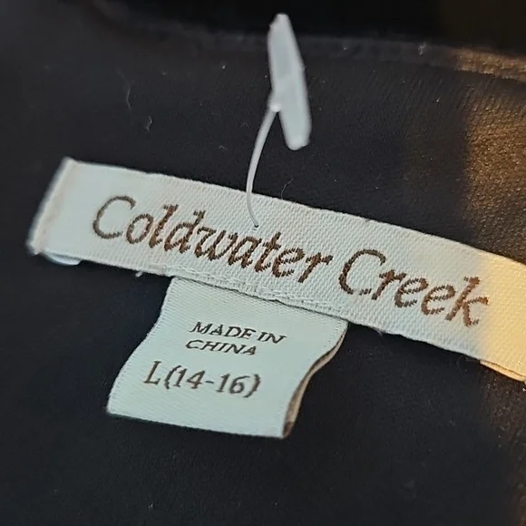 Coldwater Creek Size L 14 16 Black V-neck Velvet Dress - Picture 6 of 7